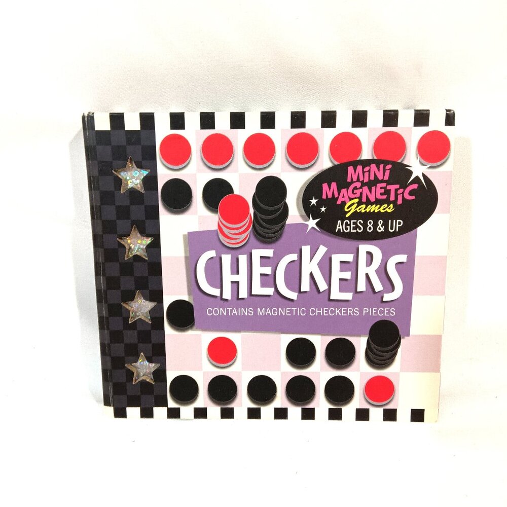 Barrons Mini Magnetic Games Checkers Ages 8+ Strategic Game